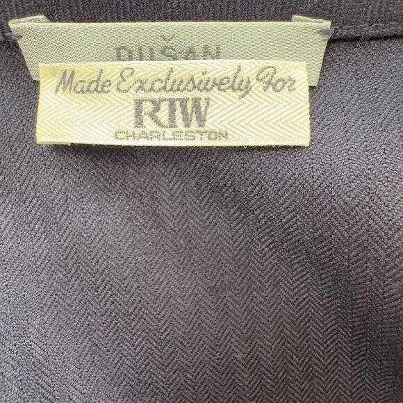 Chic Navy Women's wool open front jacket - Picture 6 of 12